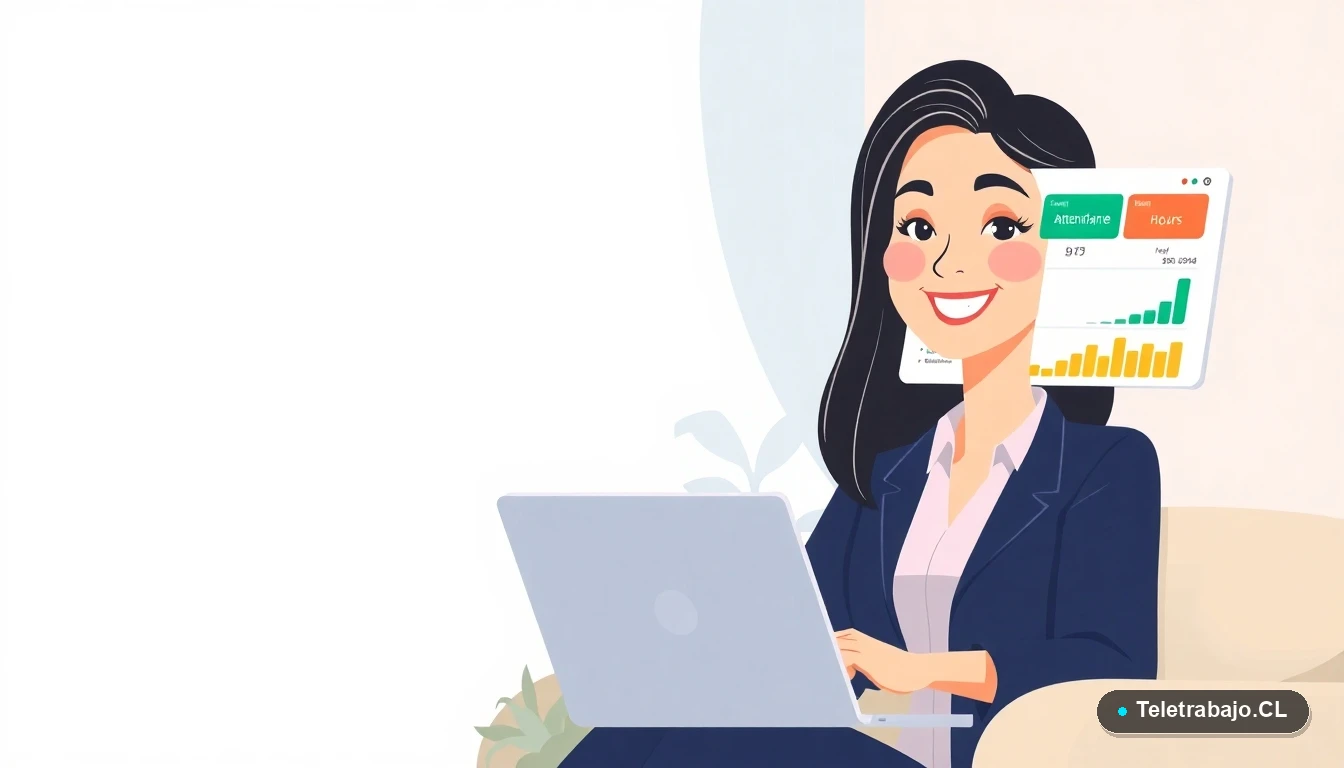 Plantilla de Dashboard de Excel para control de asistencia en teletrabajo en Chile