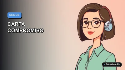 Ilustración vectorial plana de estilo Corporate Memphis de una mujer profesional trabajando remotamente, sobre un fondo degradado azul y blanco, representando el formulario de carta compromiso SENCE para empleadores.