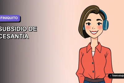 Ilustración vectorial plana de estilo moderno para blog sobre finiquito y subsidio de cesantía en Chile.