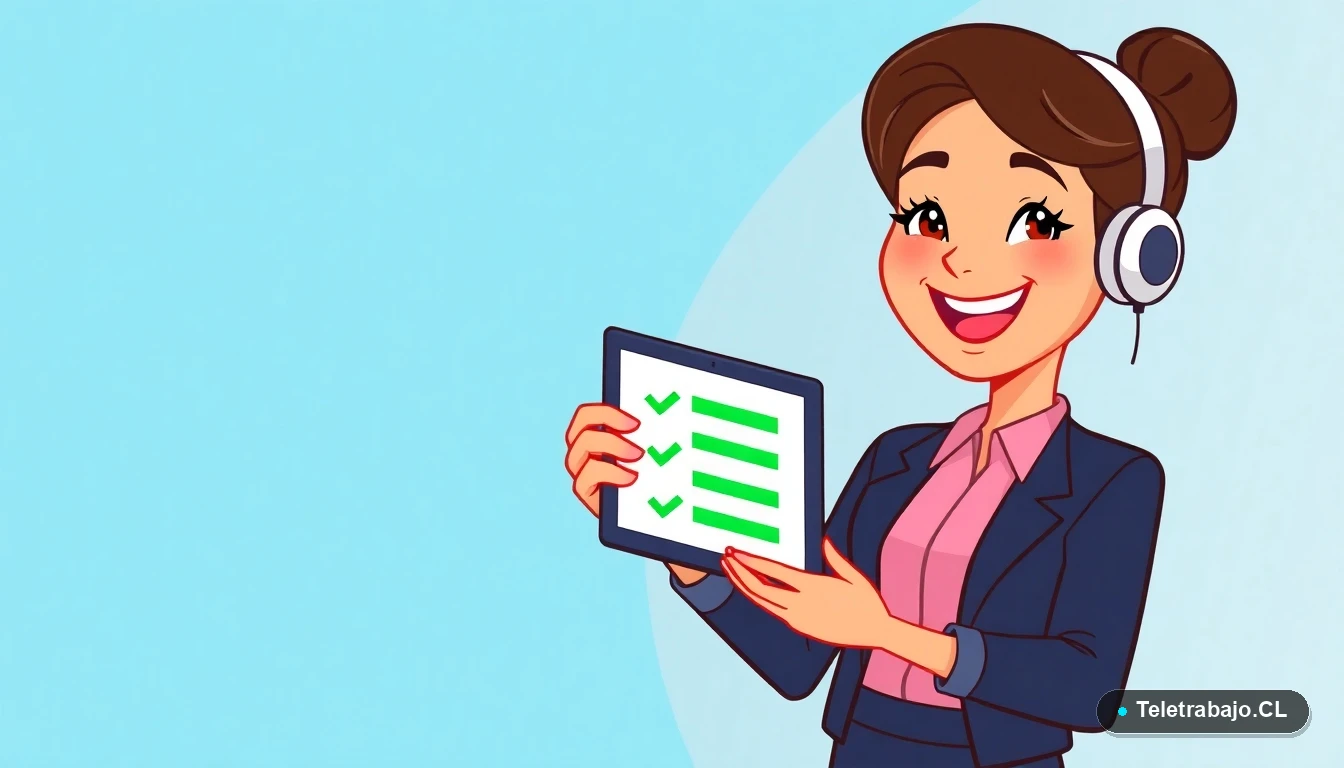 Mujer emprendedora revisando checklist de postulación al Bono Digital en una tablet