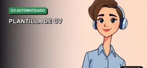 Ilustración vectorial plana de estilo premium de una mujer profesional trabajando en su CV con Excel y Power Query. Fondo con gradiente suave.