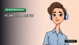 Ilustración vectorial plana de estilo premium de una mujer profesional trabajando en su CV con Excel y Power Query. Fondo con gradiente suave.