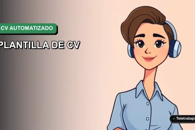 Ilustración vectorial plana de estilo premium de una mujer profesional trabajando en su CV con Excel y Power Query. Fondo con gradiente suave.