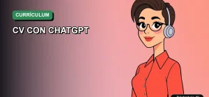 Ilustración vectorial plana de estilo premium que representa a una profesional chilena creando su currículum optimizado para LinkedIn con herramientas de IA, sobre un fondo degradado moderno.