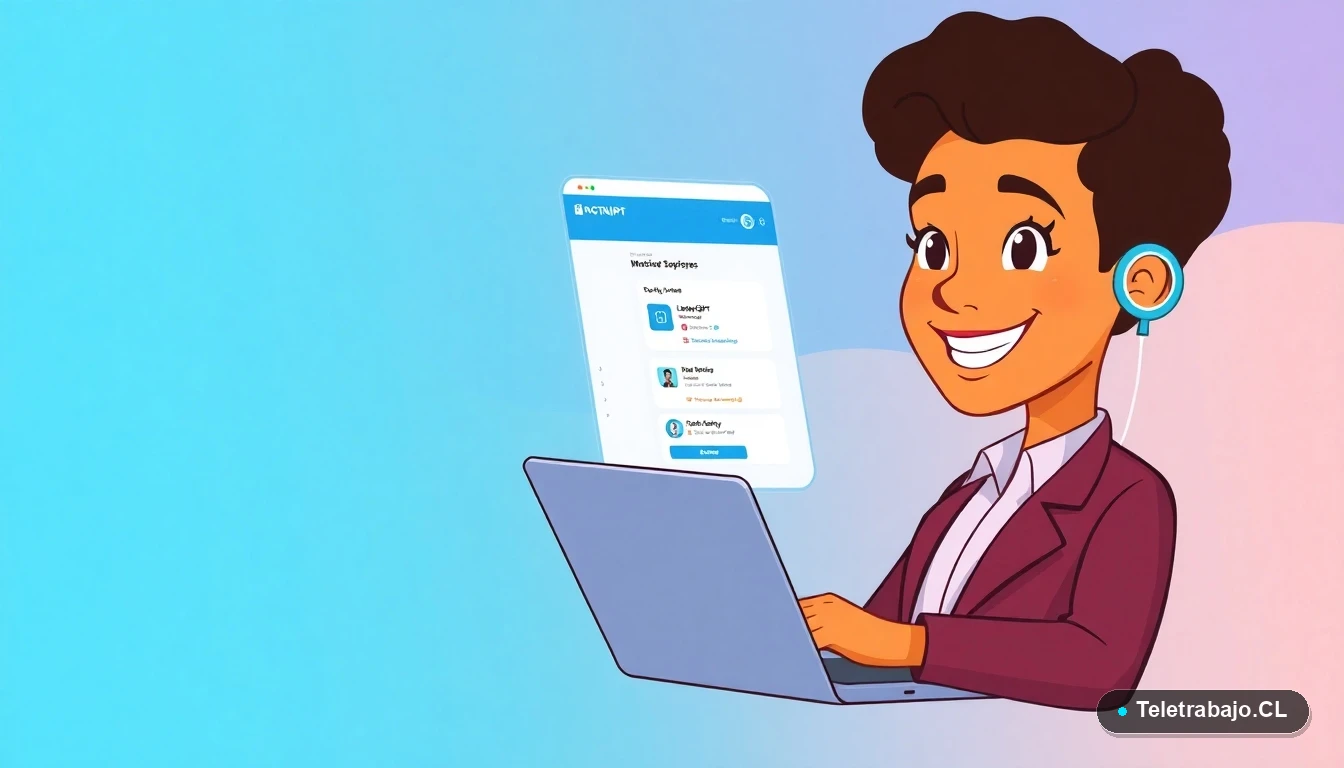 Profesional chileno optimizando su perfil de LinkedIn con ayuda de ChatGPT y una plantilla de CV moderna.