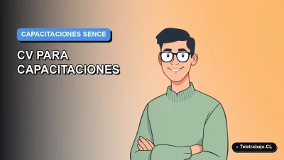 Ilustración vectorial plana de un profesional masculino moderno, con fondo degradado azul, para artículo sobre plantilla de CV para postular a capacitaciones SENCE.