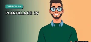 Ilustración plana de estilo premium de un trabajador chileno moderno con una plantilla de currículum vitae para España.