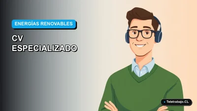 Ilustración vectorial plana de un ingeniero de proyectos de energías renovables, con fondo degradado azul, para artículo sobre plantilla de currículum gratuita.