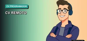 Ilustración vectorial plana de un trabajador remoto masculino, estilo premium, para portada de blog sobre plantillas de currículum para programadores en Chile.