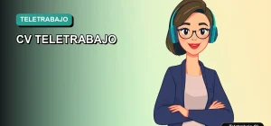 Ilustración vectorial plana de estilo moderno para portada de blog sobre plantilla de currículum vitae para trabajo remoto en Chile.
