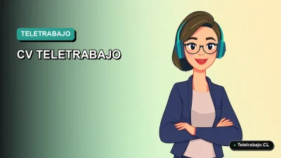 Ilustración vectorial plana de estilo moderno para portada de blog sobre plantilla de currículum vitae para trabajo remoto en Chile.
