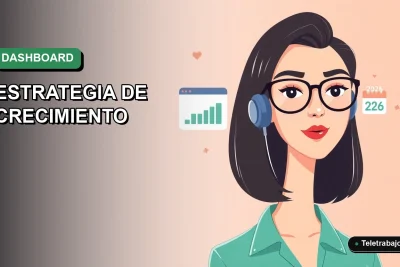 Ilustración vectorial plana premium de una mujer profesional trabajando de forma remota junto a una plantilla de dashboard de Excel para estrategia de negocio.