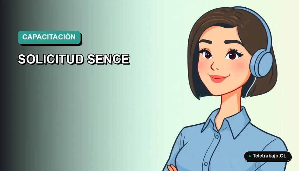 Ilustración plana corporativa de una mujer profesional con blusa azul y corte bob, sobre fondo degradado verde agua, representando la guía para el formulario SENCE para empleadores.