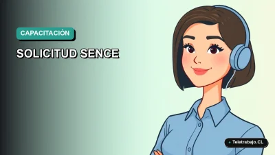 Ilustración plana corporativa de una mujer profesional con blusa azul y corte bob, sobre fondo degradado verde agua, representando la guía para el formulario SENCE para empleadores.