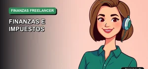 Ilustración vectorial plana de una mujer freelancer chilena con blusa verde, sonriendo, sobre un fondo degradado azul y verde. Representa el control financiero y tributario para trabajadores independientes.