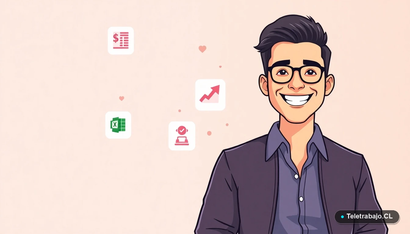 Freelancer en Chile usando plantilla de Excel para gestionar finanzas e impuestos con confianza