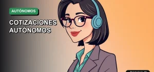 Ilustración vectorial plana premium de una mujer profesional autónoma, con fondo de gradiente suave, para blog sobre plantilla Excel de cotizaciones.