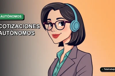 Ilustración vectorial plana premium de una mujer profesional autónoma, con fondo de gradiente suave, para blog sobre plantilla Excel de cotizaciones.