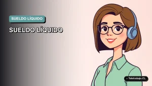 Ilustración vectorial plana de una mujer profesional chilena sonriente, con fondo degradado azul verdoso, para artículo sobre cálculo de remuneraciones.
