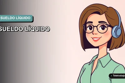 Ilustración vectorial plana de una mujer profesional chilena sonriente, con fondo degradado azul verdoso, para artículo sobre cálculo de remuneraciones.