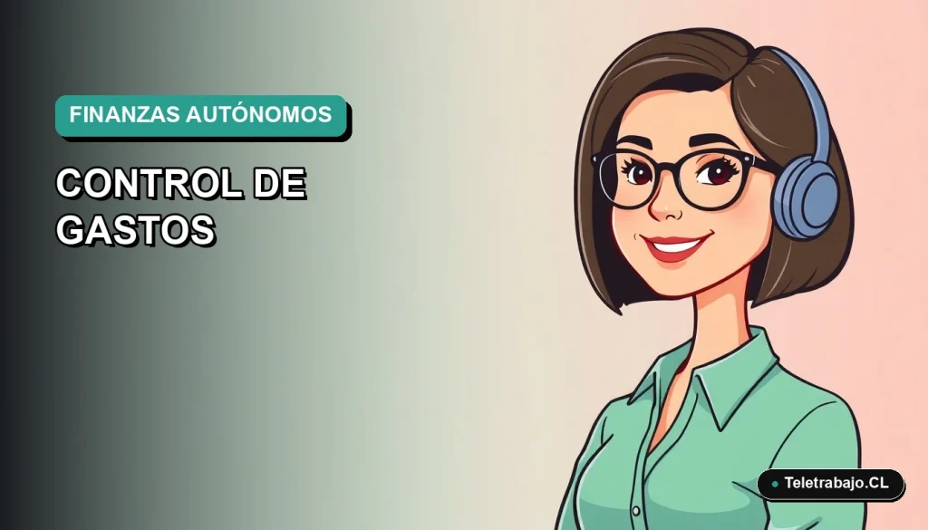 Ilustración vectorial plana premium de una mujer profesional autónoma chilena, con expresión positiva, frente a un fondo de gradiente suave azul verdoso. Representa el control financiero y la productividad para emprendedores.
