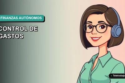 Ilustración vectorial plana premium de una mujer profesional autónoma chilena, con expresión positiva, frente a un fondo de gradiente suave azul verdoso. Representa el control financiero y la productividad para emprendedores.