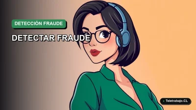 Ilustración vectorial plana de estilo Corporate Memphis de una mujer profesional en teletrabajo, con fondo degradado suave, para artículo sobre plantilla Excel contra fraudes laborales en Chile.