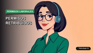 Ilustración vectorial plana de estilo Corporativo Memphis de una mujer profesional chilena con blusa verde, sobre un fondo degradado suave. Representa la gestión de permisos laborales.
