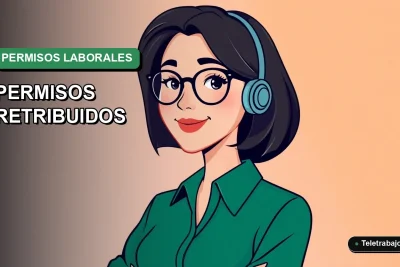 Ilustración vectorial plana de estilo Corporativo Memphis de una mujer profesional chilena con blusa verde, sobre un fondo degradado suave. Representa la gestión de permisos laborales.