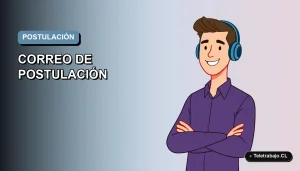 Ilustración vectorial plana de estilo premium para blog sobre cómo escribir un correo de postulación de trabajo en Chile.