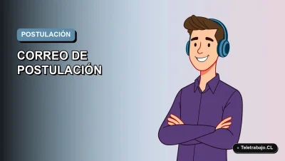 Ilustración vectorial plana de estilo premium para blog sobre cómo escribir un correo de postulación de trabajo en Chile.