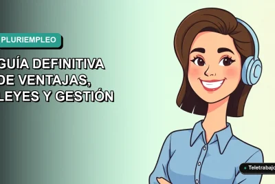 Ilustración vectorial plana de una trabajadora chilena de tecnología con blusa azul, sonriendo, sobre fondo degradado verde azulado. Concepto de pluriempleo y trabajo remoto 2026.