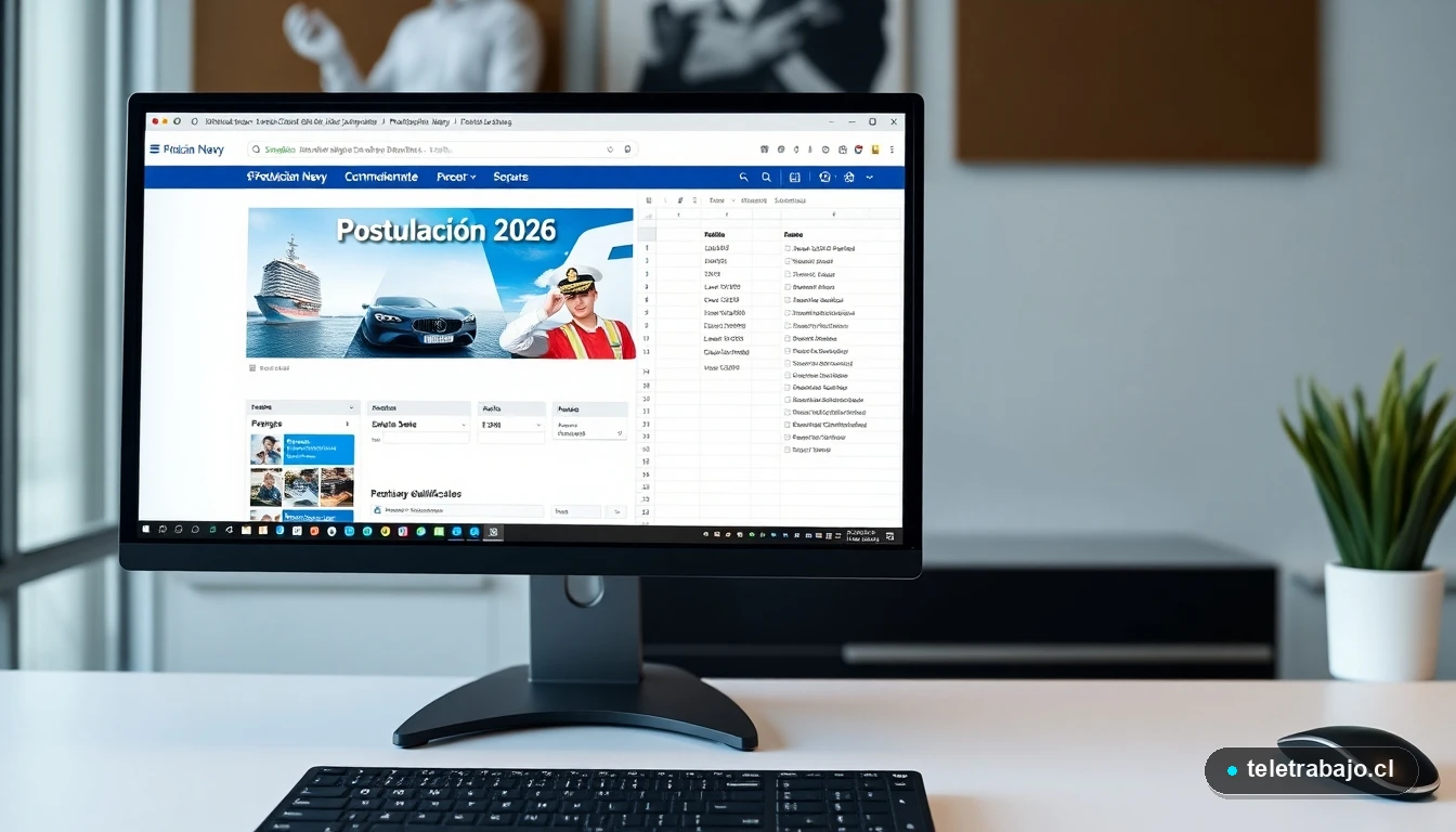Guía visual para postular a la Armada de Chile 2026 usando Microsoft Excel para organizar la hoja de vida