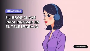Ilustración plana corporativa de mujer profesional de teletrabajo con estilo vectorial, fondo degradado lavanda y lila, concepto de creatividad e innovación.