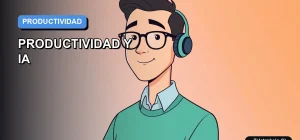 Ilustración vectorial plana moderna de un trabajador remoto masculino en Chile, representando productividad con herramientas digitales como IA, Excel y Teams, sobre un fondo degradado azul y blanco.
