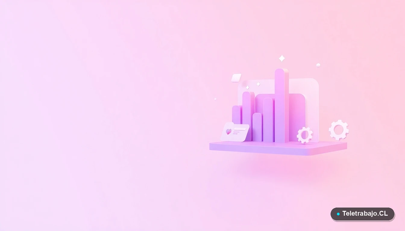 Elementos de interfaz de usuario abstractos y modernos como gráficos y carpetas flotantes, representando herramientas digitales para presentaciones online, ilustración vectorial.