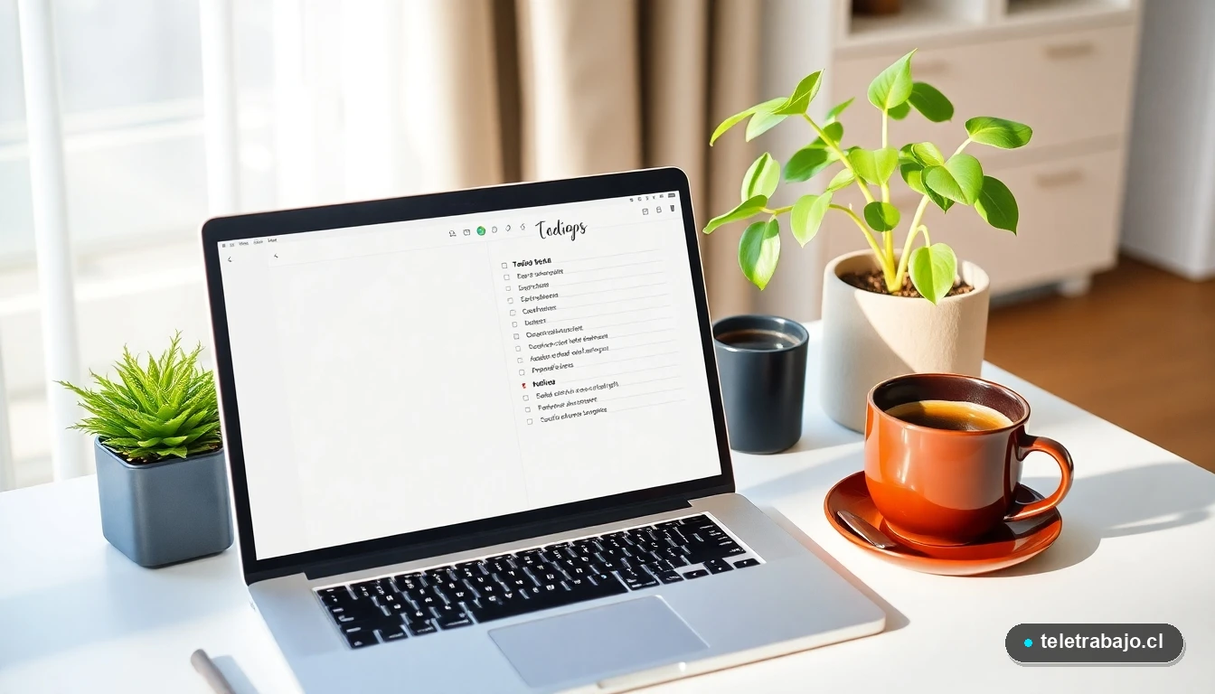 Oficina en casa moderna y organizada para teletrabajo productivo en Chile