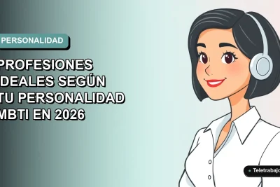 Ilustración plana vectorial de una mujer profesional con blusa blanca y corte bob, sobre fondo degradado azul verdoso, representando carreras ideales MBTI.