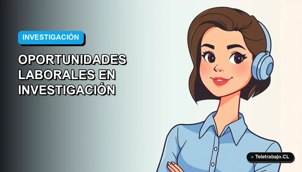 Ilustración plana vectorial de una mujer profesional de la investigación, con blusa azul y peinado moderno, sobre un fondo degradado azul y blanco. Espacio negativo a la izquierda.