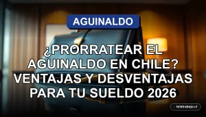 Concepto de prorrateo del aguinaldo en Chile sobre un fondo de lujo corporativo