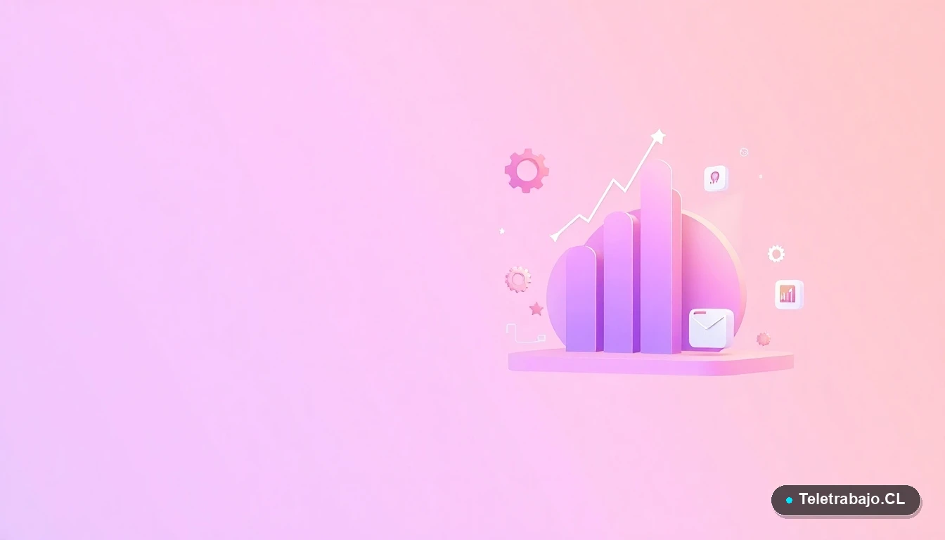 Elementos de interfaz de usuario abstractos y modernos que representan datos, procesos y organización para la prospección comercial.
