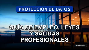Guía profesional sobre protección de datos y privacidad en Chile, mostrando un entorno corporativo de alto nivel.