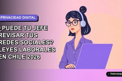 Ilustración vectorial plana de una mujer profesional con laptop, sobre fondo degradado lavanda, representando leyes de privacidad digital en el trabajo.