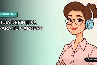 Ilustración vectorial plana de una mujer profesional chilena trabajando de forma remota, comparando oportunidades laborales en pymes y grandes empresas para 2026.