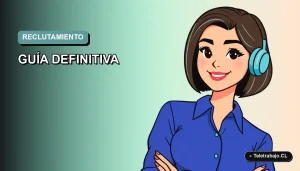 Ilustración plana corporativa de una mujer profesional de tecnología con blusa azul, mirando con confianza, sobre fondo degradado suave. Espacio negativo amplio a la izquierda.