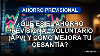 Ahorro Previsional Voluntario APV mejora fondo de cesantía en Chile, concepto de inversión y seguridad financiera.