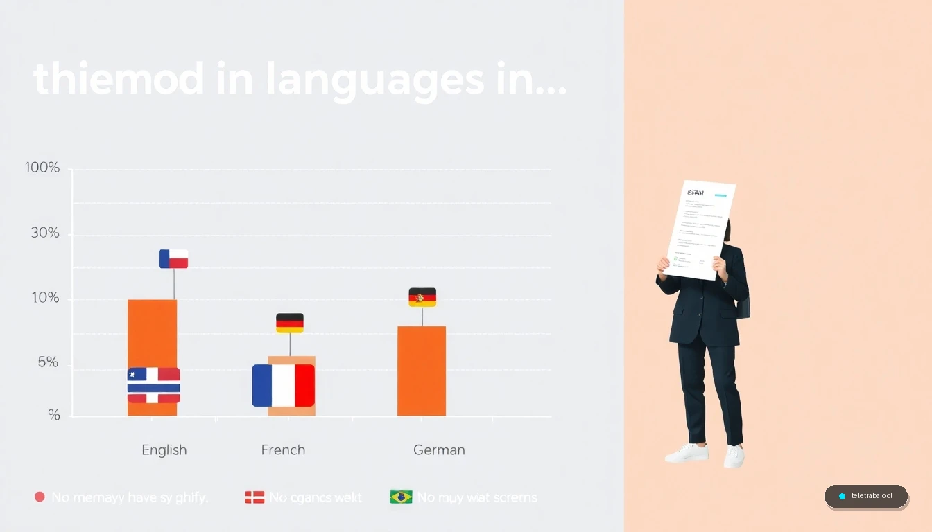 Infografía con los idiomas más demandados en las ofertas de empleo en España: inglés, francés y alemán.