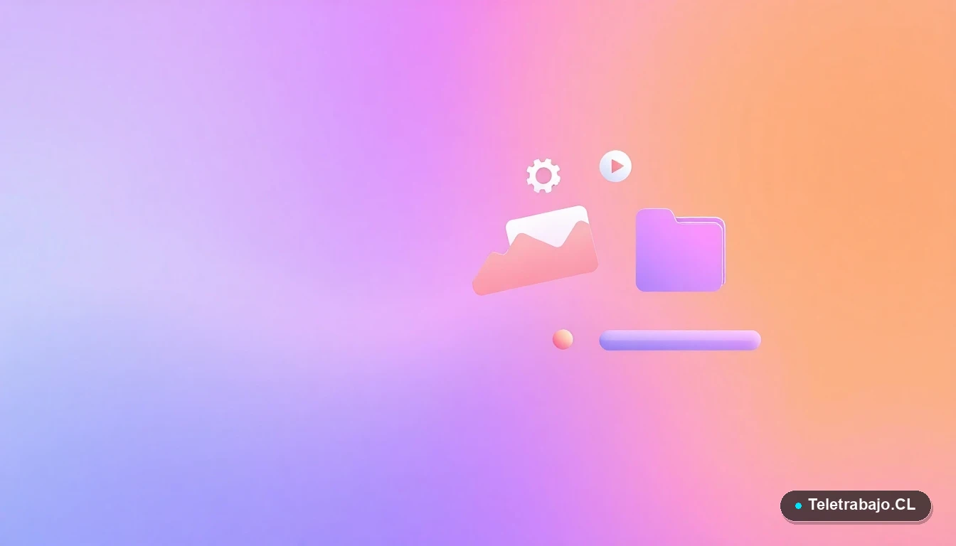 Elementos abstractos de interfaz de usuario como gráficos y engranajes, representando el análisis rápido de un CV, ilustración vectorial plana con fondo degradado lavanda.