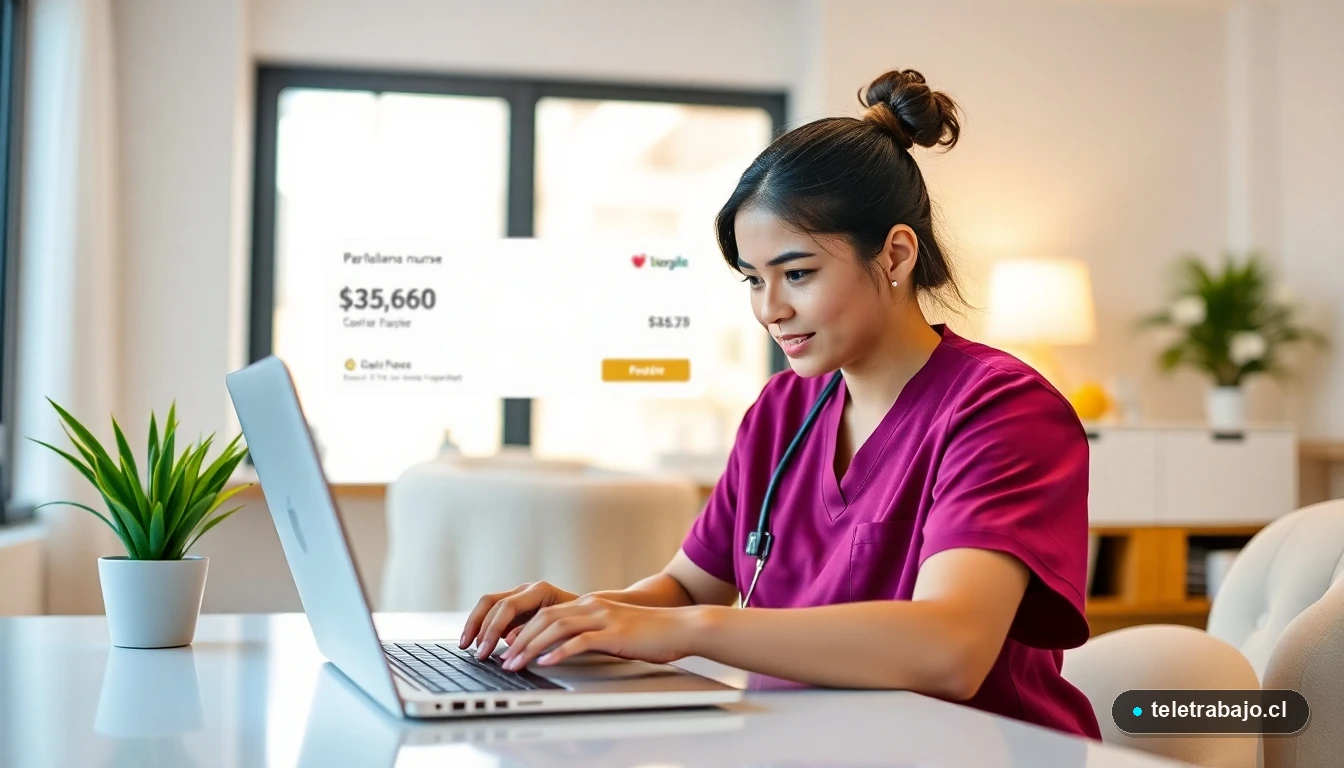 Técnico en enfermería freelance chileno recibiendo pago en dólares por trabajo remoto