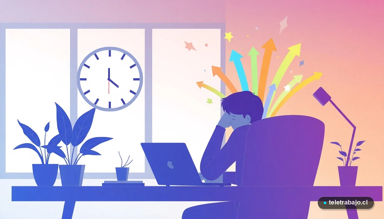 Ilustración conceptual de la recuperación de la motivación laboral aplicando la desconexión consciente